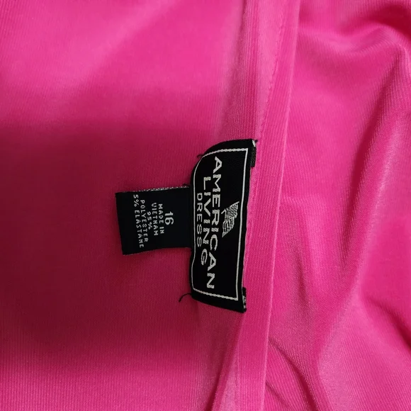 American Living Pink Ruched Surplice Sheath Dress Size 16 - Picture 5 of 7